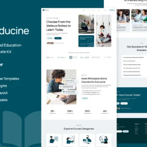 Educine – Template kit Elementor pour cours en ligne