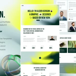 Alden – Template kit Elementor pour portfolio
