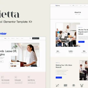 Arietta – Template kit Elementor pour école de musique