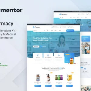 Farmacy – Template kit Elementor pour pharmacie et boutique médicale
