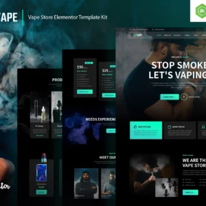 Jevape – Template kit Elementor pour boutique de vape