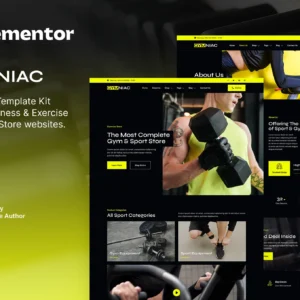 Gymniac – Template kit Elementor pour boutique de fitness