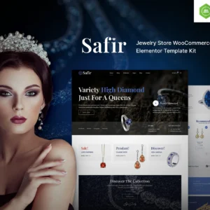 Safir – Template kit Elementor pour boutique de bijoux